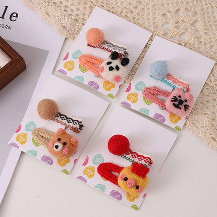 Cute Cartoon Cube Animal Hairpin Fall Winter Fashion Hair Accessories for Women