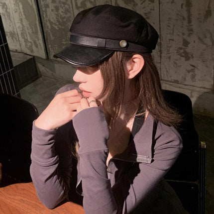 Womens Beret Cap Duckbill Newsboy Hat Casual Octagonal Hat Fashion Vintage