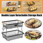 Household Double Layer Kitchen Storage Rack Removable Fruit Vegetable Organizer