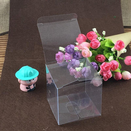 50 PVC Clear Transparent Macaron Square Cube Boxes For Wedding Favour Gift Candy - Aimall