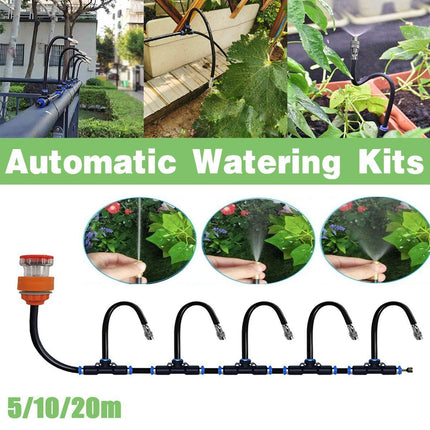 5M 10M 20M Garden Watering System Adjustable Spray Irrigation Hose Sprinkler