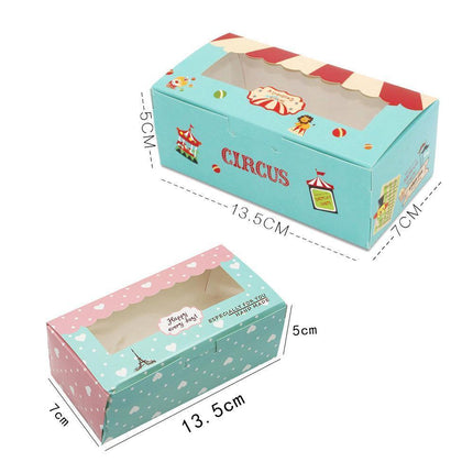 50PCS Set of 2 Premium Cake Packaging Boxes Clear Window Food Grade Cardboard
