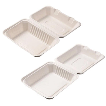 200/250PCS Biodegradable Compostable Ecofriendly Disposable Clamshell Food Box - Aimall