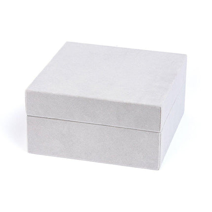 Solid Colour Velvet Jewelry Box Wooden Square Gift Packing Case Velvet Organizer