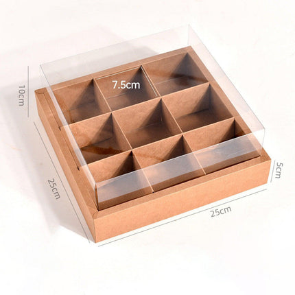 5PCS Kraft Paper Lunch Boxes Picnic Camping Food Containers Bento Sushi Packing