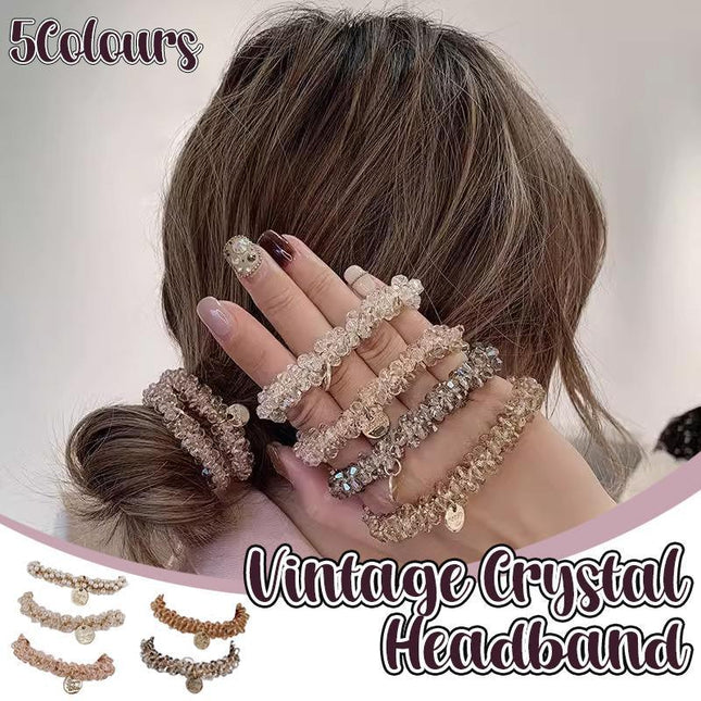 Women Rope Scrunchie Ponytail Holder Pearl Beads Elastic Hair Band Hair Tie Rope - Aimall