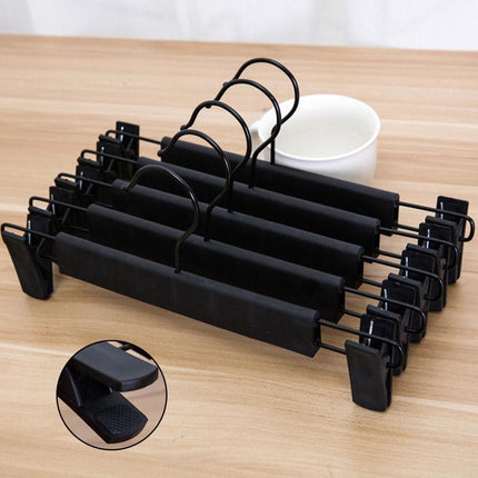 20pcs Black Plastic Pants Hanger Trousers Clips Durable Non Slip Clothes Hanger