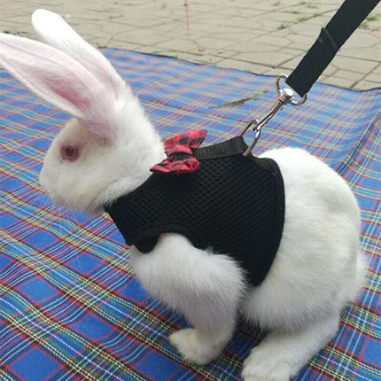 Rabbit Vest Harness Leash Lead Small Animal Pet Mesh Hamster Bunny Traction Rope S - Aimall