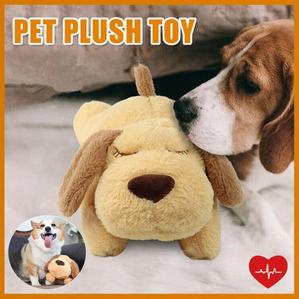 Pet Puppy Cat Soft Plush Toy Heartbeat Sleeping Buddy Dog Behavioral Anxiety Aid Aimall