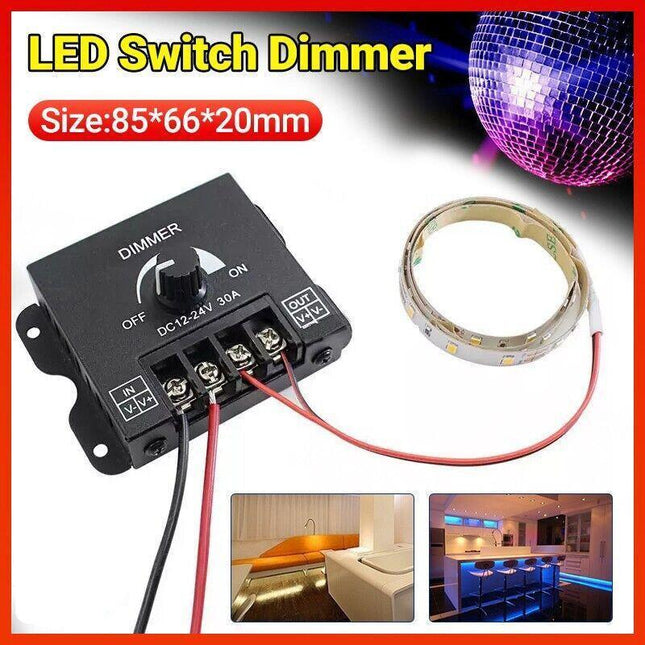 30A 12V-12V Metal Led Switch Dimmer Controller Manual Operation For Strip Light - Aimall