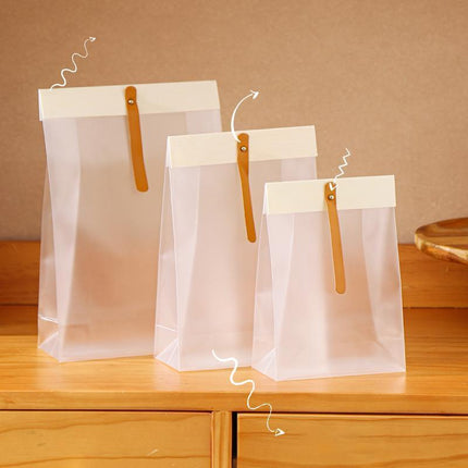 100pcs Clear Frosted Plastic Food Seal Bags: Exquisite Packaging - Aimall