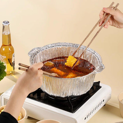 10PCS Duty Aluminum Foil Pots for Hotpot Camping Picnic Tinfoil field cutlery