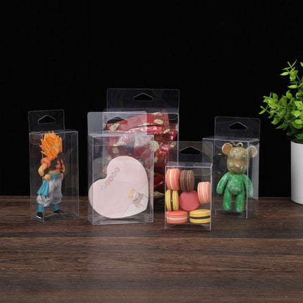 50pcs Transparent Gift Boxes with Hooks Clear Packaging Storage Containers