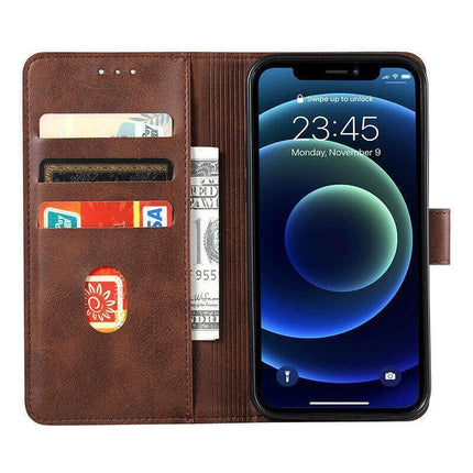 Brown Wallet Leather Flip Case Cover For iPhone 7 8 6 6S Plus X 11 12 13 Pro XS Max XR - Aimall