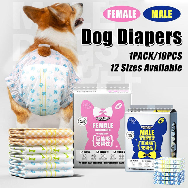 Female Male Dog Diapers Physiological Pants Color Change Pet Aunt Towel - Aimall