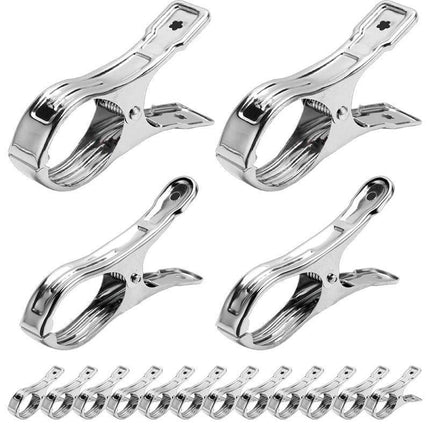 Large Stainless Steel Clothes Pegs Hanging Clip Laundry Windproof Clamp - Aimall