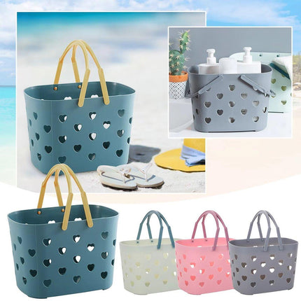 4pcs Handheld Love Storage Basket Bathroom Organizer Bath Storage Basket Set