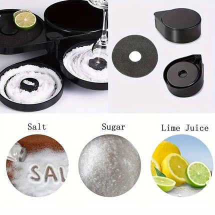 Triple Plastic Salt and Sugar Rim Container for Cocktail Juice Flavoring Dipping