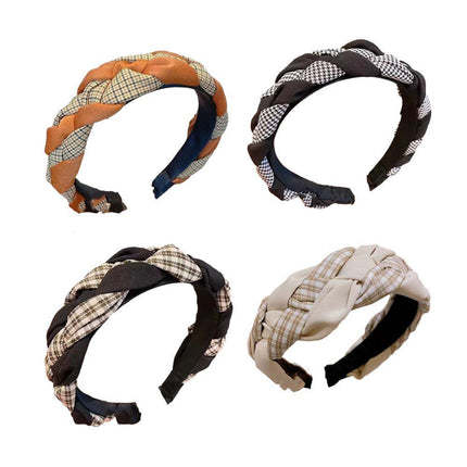 Women Headband Twist Hairband Hoop Knit Knot Cross Tie Wide Headwear Accessories - Aimall
