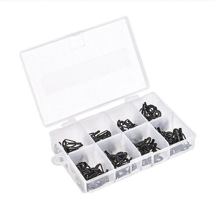 80 Fishing Rod Guide Set Tackle Tips Repair Kits Ring 8 Size Stainless Steel Box - Aimall