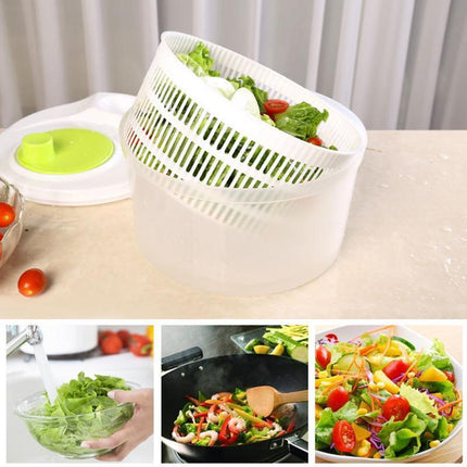 Salad Spinner Vegetable Lettuce Washer Dryer Serving Bowl Container Large - Aimall