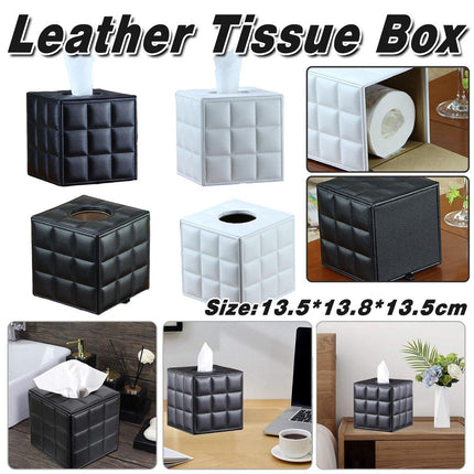 Luxury Leather Square Tissue Box Living Room Hotel Roll Paper Tube Holder