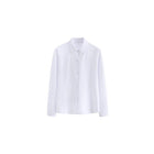 Ladies Womens Plain Long Sleeve Work Shirt Collar Office Formal Blouse Easy Care - Aimall