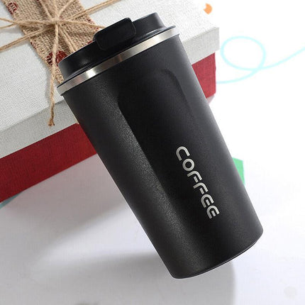 Insulated Coffee Mug Vacuum Travel Cup Thermal Stainless Steel Flask Reusable 380ML - Aimall