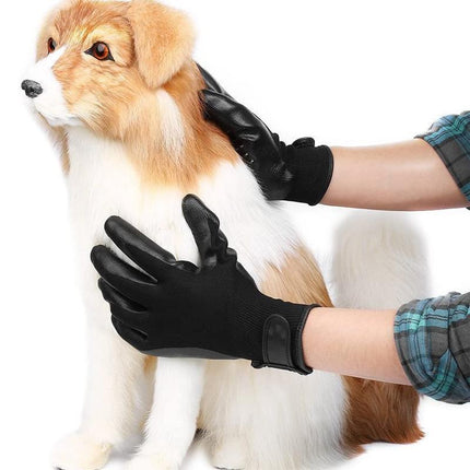 1Pair Horse Pet Dog Grooming Gloves Brush Hair Remover Shedding Massage Cleaner - Aimall