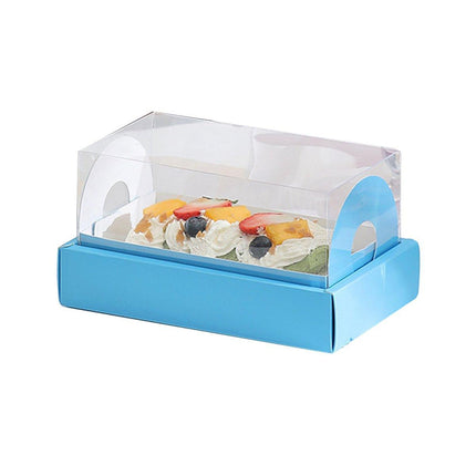 20pcs Transparent Long Cake Roll Packing Boxes Clear Dessert Bakery Containers