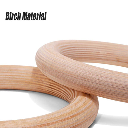 Adjustable Birch Gymnastics Rings for Home Fitness Exercise Equipment