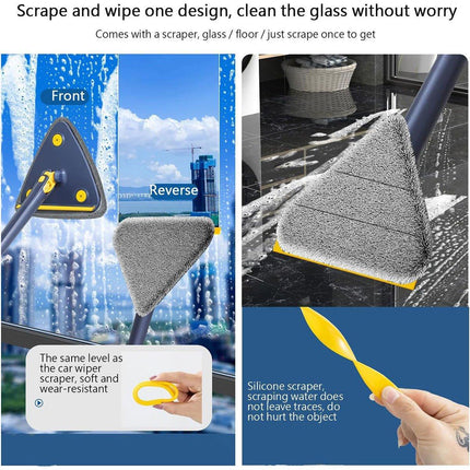 Adjustable Rotating Triangle Mop Wet Dry Dual-use Household Mop with Scraper