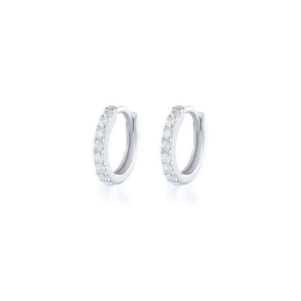 7sizes Hoop Earring Silver Zirconia Ear Huggie Hoop Cartilage Piercing Jewellery - Aimall