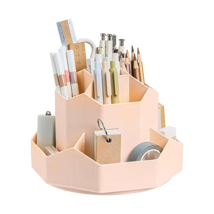 360 Degree Rotating Large Capacity Pen Holder Plastic Desktop Office Student Organizer