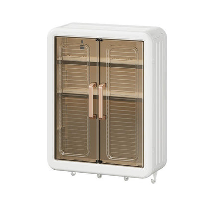Wall Hanging Storage Cabinet Punch-Free Bathroom Organizer for Rental Rooms