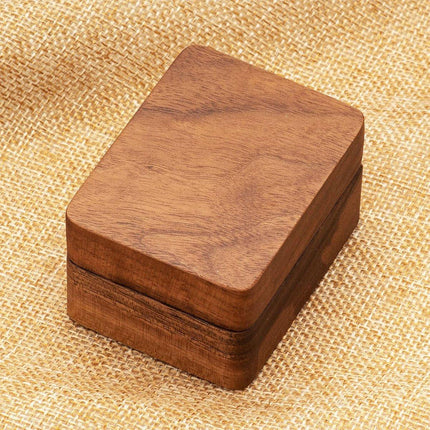 Wooden Ring Jewellery Box High Storage Box with Three Compartments for Rings