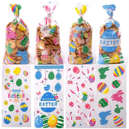 150pcs Easter Candy Gift Bags Party Favour Flat Pouches Holiday Treat Bags