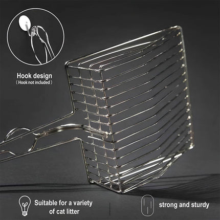 Metal Stainless Steel Cat Litter Shovel Metal Pet Cleaning Filter Scoop Durable - Aimall