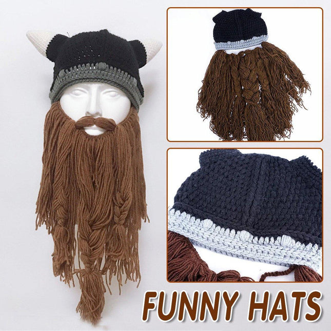 Funny Beard Party Hat Costume Accessory Warm Winter Beanie Unisex Gift Ideas