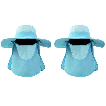 2PCS Outdoor Fisherman Hat Men Women Sun Protection Fishing Cap Bucket Hat