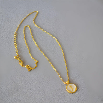 Vintage Bohemian Floral Round Pendant Necklace Women Fashion Chain Jewelry