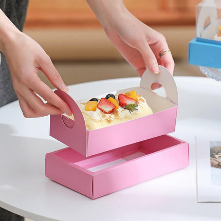 20pcs Transparent Long Cake Roll Packing Boxes Clear Dessert Bakery Containers