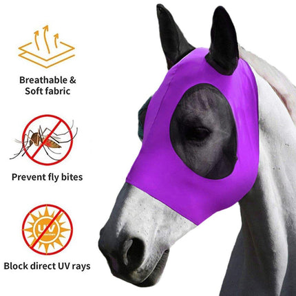 Mosquito Fly Mask For Horses UV Protection Breathable Horse Face Covering