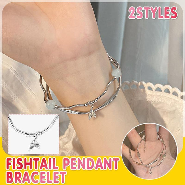 Women Fishtail Bracelet Chain Twisted Cuff Bracelet Bangle Adjustable Bracelets - Aimall