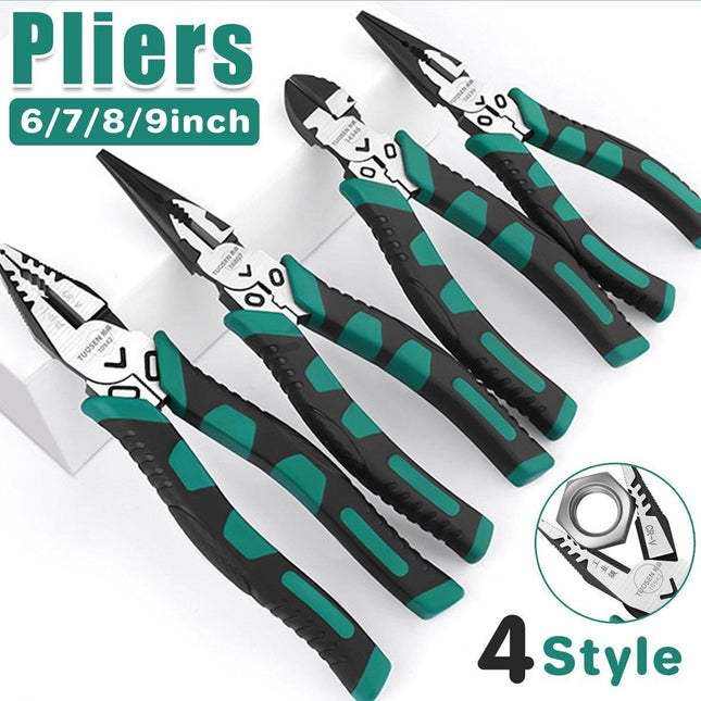 Labor-Saving Multi-Functional Tiger Pliers Flat Needle-Nose Diagonal Wire Pliers