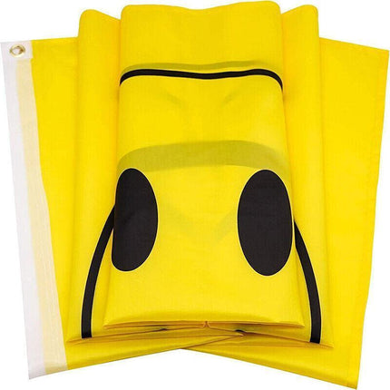 Large Yellow Smiley Face Flag Heavy Duty Outdoor Happy 90 X 150 CM - 3ft x 5ft - Aimall