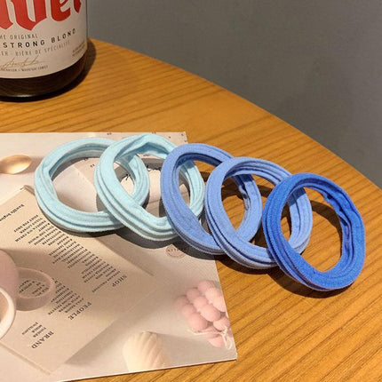 5PCS Girls Hair Bands Gradient Colour Rope Ring Elastic Hairband Ponytail Holder - Aimall