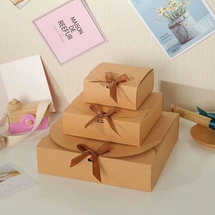 Square Ribbon Gift Box Creative Butterfly Design Chocolate Candy Packaging