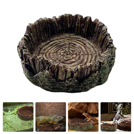 Reptile Drinking Basin Resin Turtle Snake Lizard Feeding Dish Bowl Water Feeder