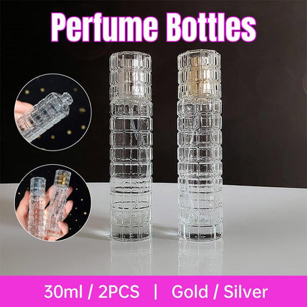 2pcs 30ml Travel Refillable Cosmetic Spray Bottle Empty Mist Pump Container Set